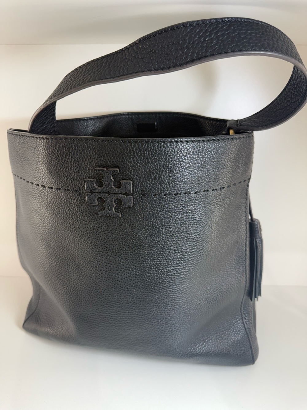 Tory Burch Textured Leather Hobo w/Matching Logo w/dustbag Leather